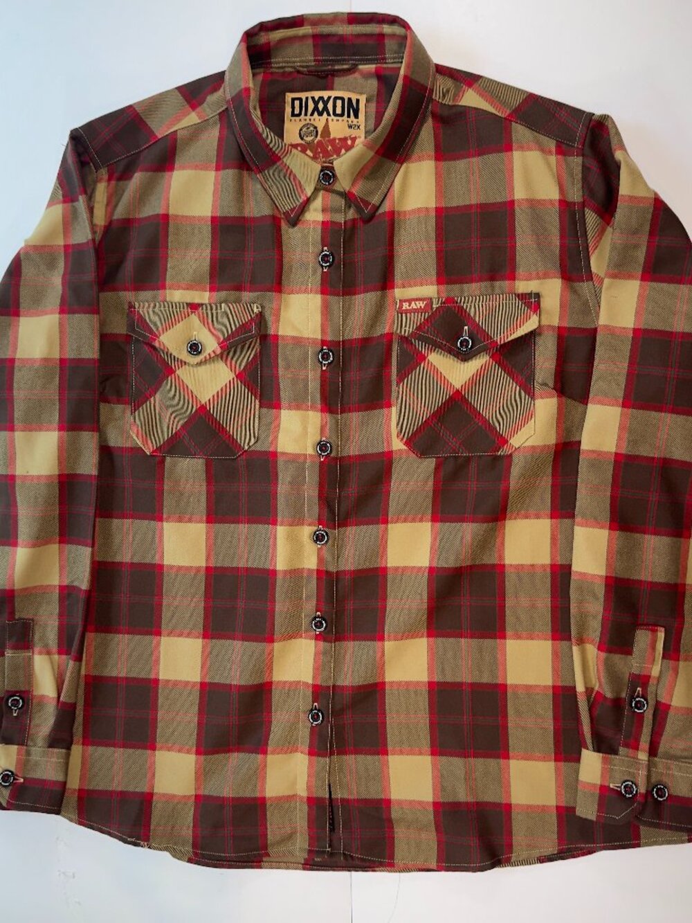 Dixxon Women's Flannel Shirt Raw Plaid Button 2XL